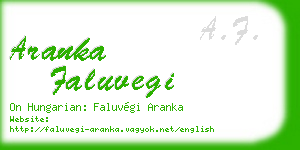 aranka faluvegi business card